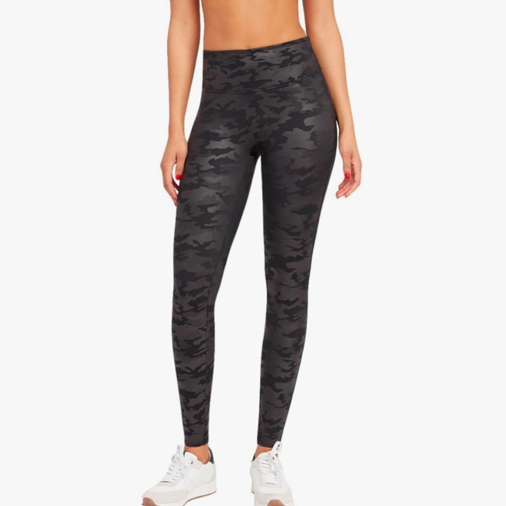 SPANX Faux Leather Camo Leggings High-Rise